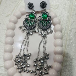 Kashmiri Earring Silver(Green)