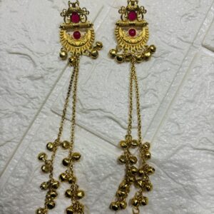 Kashmiri Earring Golden(Red)