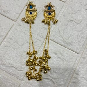 Kashmiri Earring Golden(Blue))