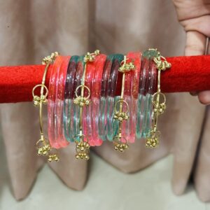 Jelly Bangles Set (Blue Pink)