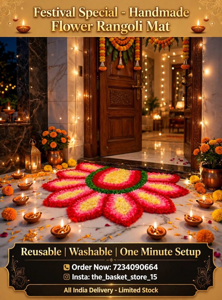 Half Rangoli Mat (Pink)